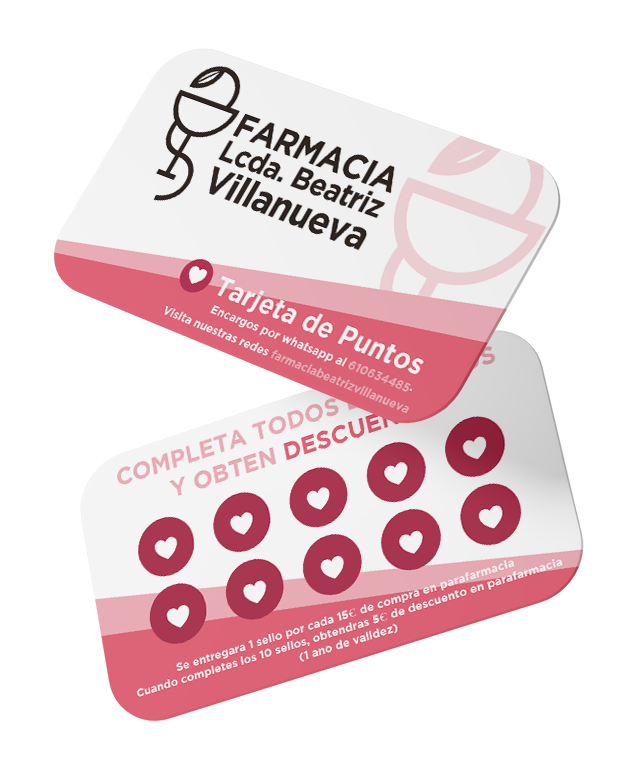 Tarjeta de fidelización Farmacia Beatriz Villanueva Tarjeta de fidelización Farmacia Anna Gracia Castellbisbal